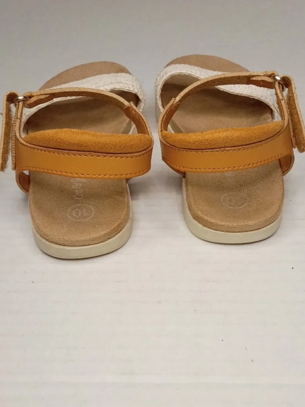 Cat & Jack Blair Cream Woven Footbed Sandals Girls Size 10